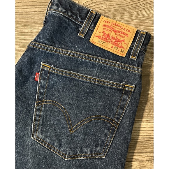 Levi's 517 Boot Cut Dark Wash 2004 Cowboy/Western Blue Jeans Size‎ 40x30 - Picture 1 of 11